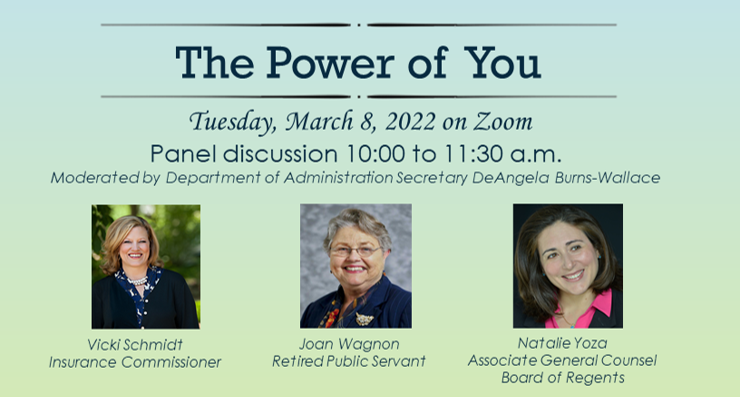 Power of You Panel, March 8 at 10 am with photos of panelists